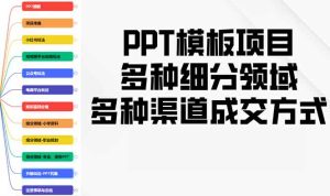 PPT模板项目，多种细分领域，多种渠道成交方式，实操教学-吾藏分享