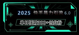 2025年快手6.0保姆级教程震撼来袭，单日狂吸300+精准创业粉-吾藏分享