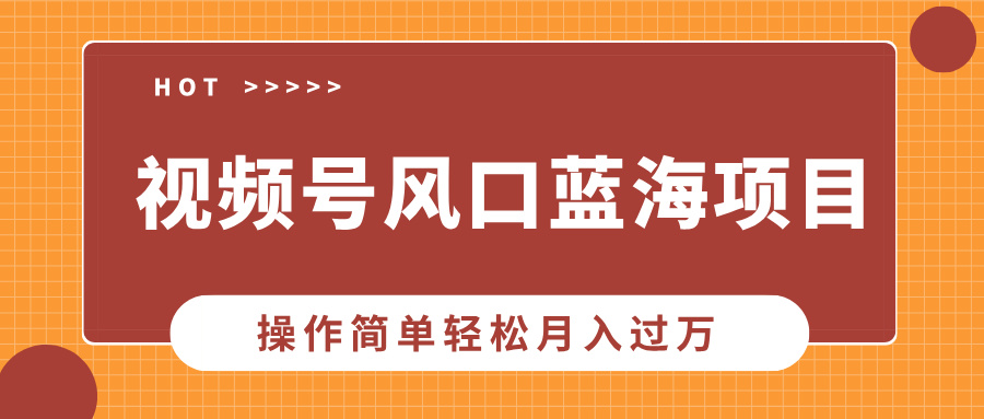 视频号风口蓝海项目，中老年人的流量密码，操作简单轻松月入过万-吾藏分享